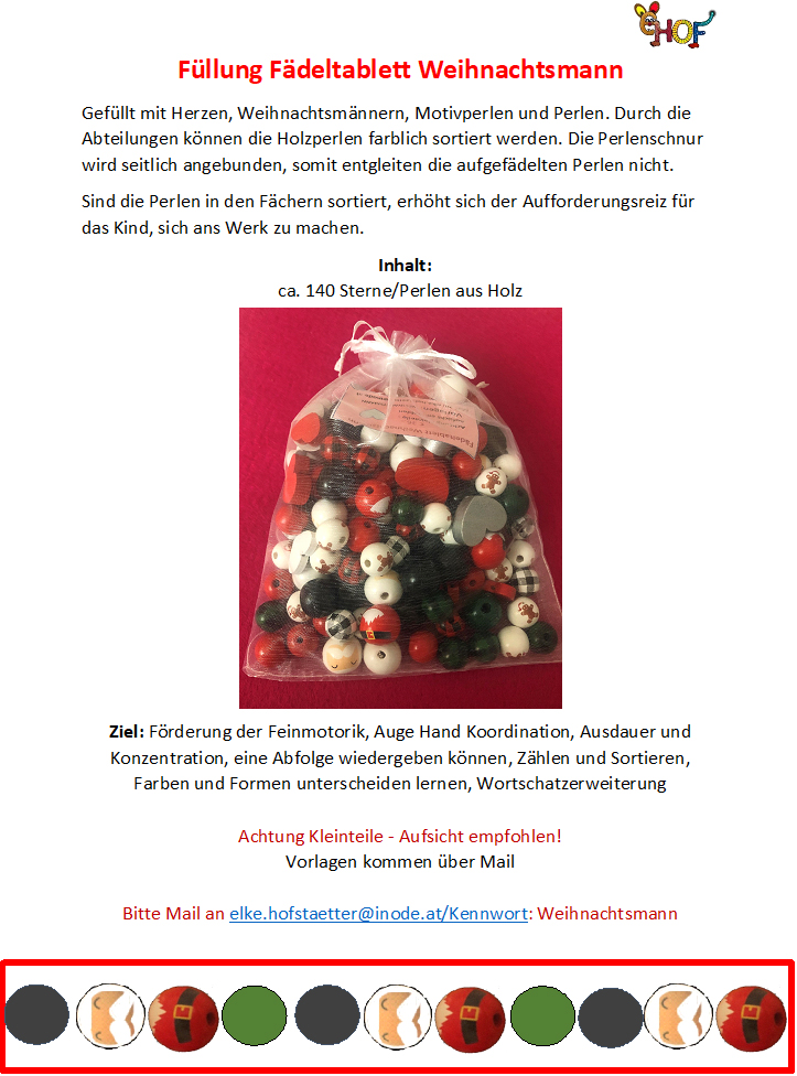 Text Füllung Fädel Weihnachtsmann