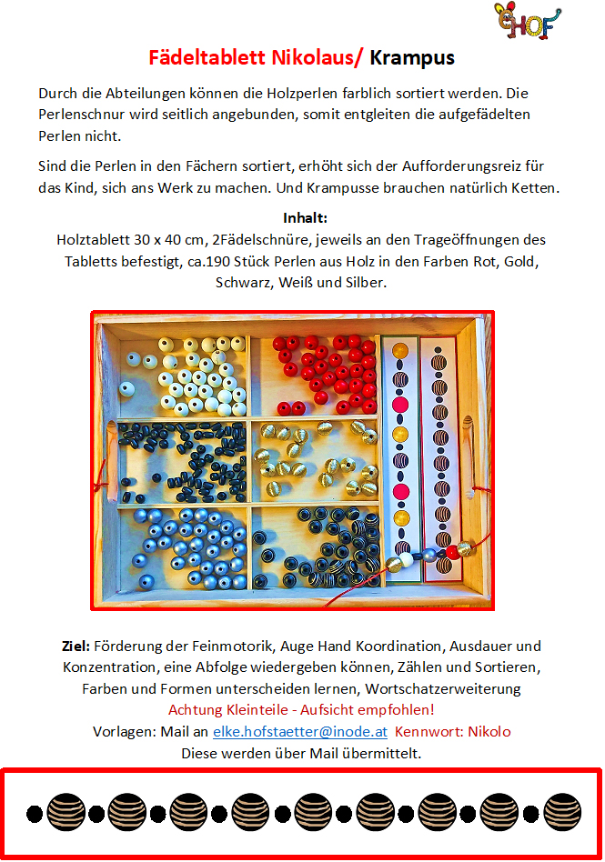 Text Fädeltablett Nikolaus