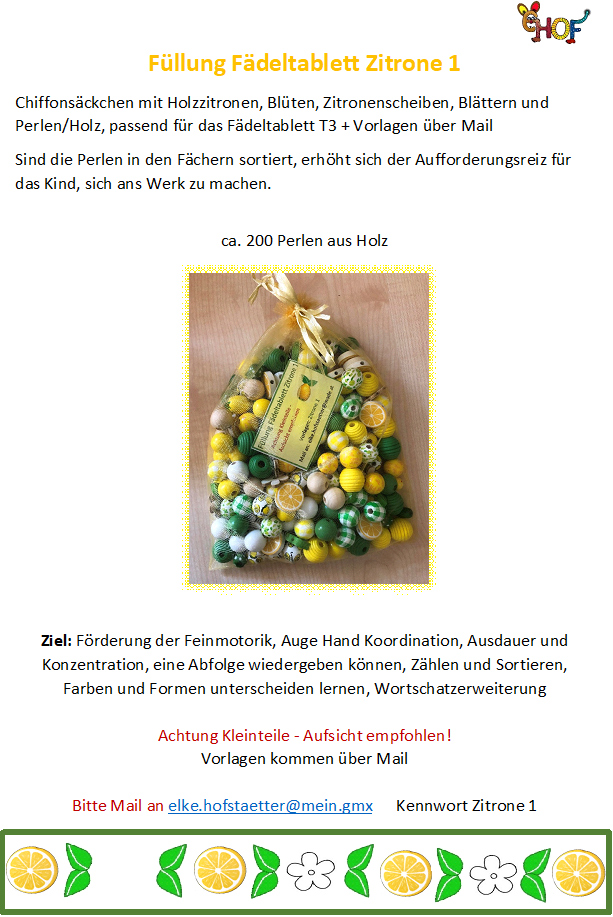 Text Fädeltablett Zitrone 1