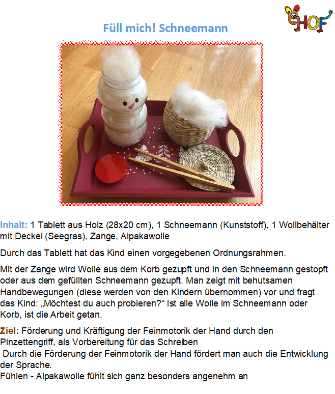 Text Füll mich Schneemann