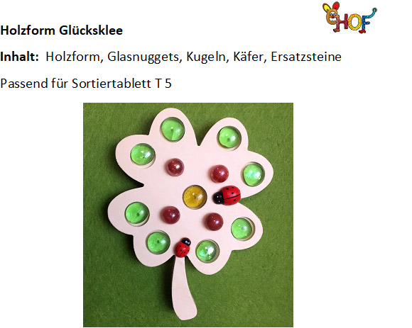 Text Holzform Glücksklee