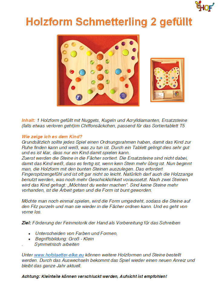 Text Holzform Schmetterling 2 gefüllt