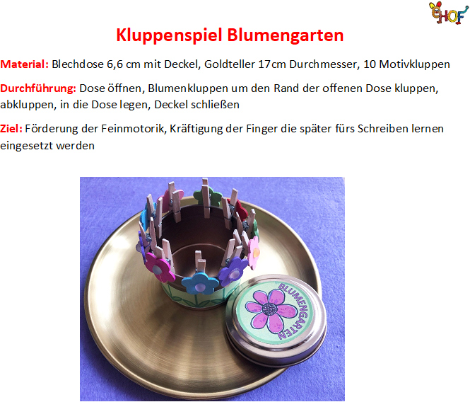 Text Kluppenspiel Blumengarten