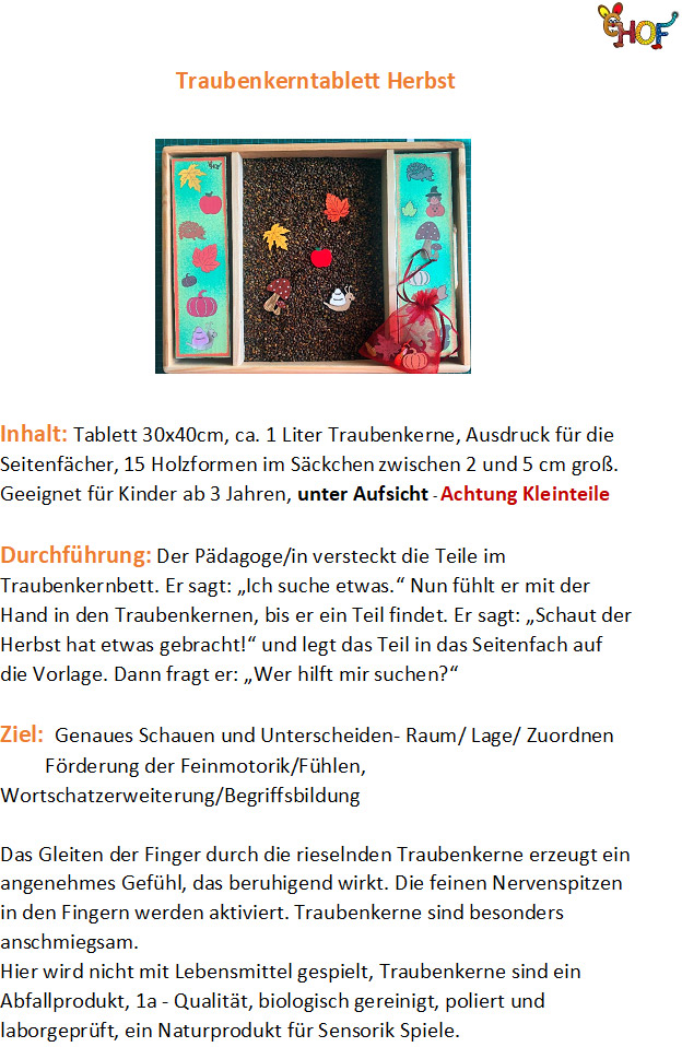 Text Traubenkerntablett Herbst