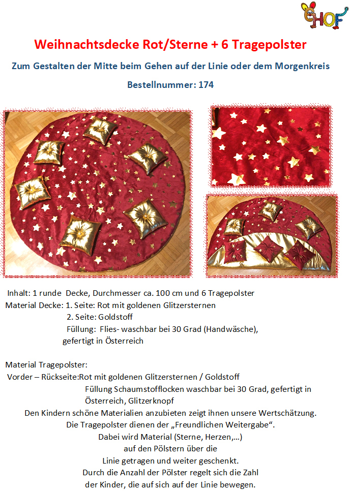 Text Weihnachtsdecke rot